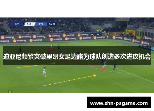 迪亚尼频繁突破里昂女足边路为球队创造多次进攻机会